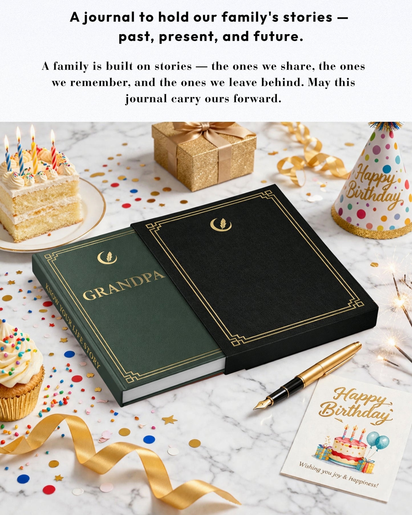 Grandpa's Life Story Journal (Hardcover), Sentimental Gifts for Father's Day, Birthday & Christmas