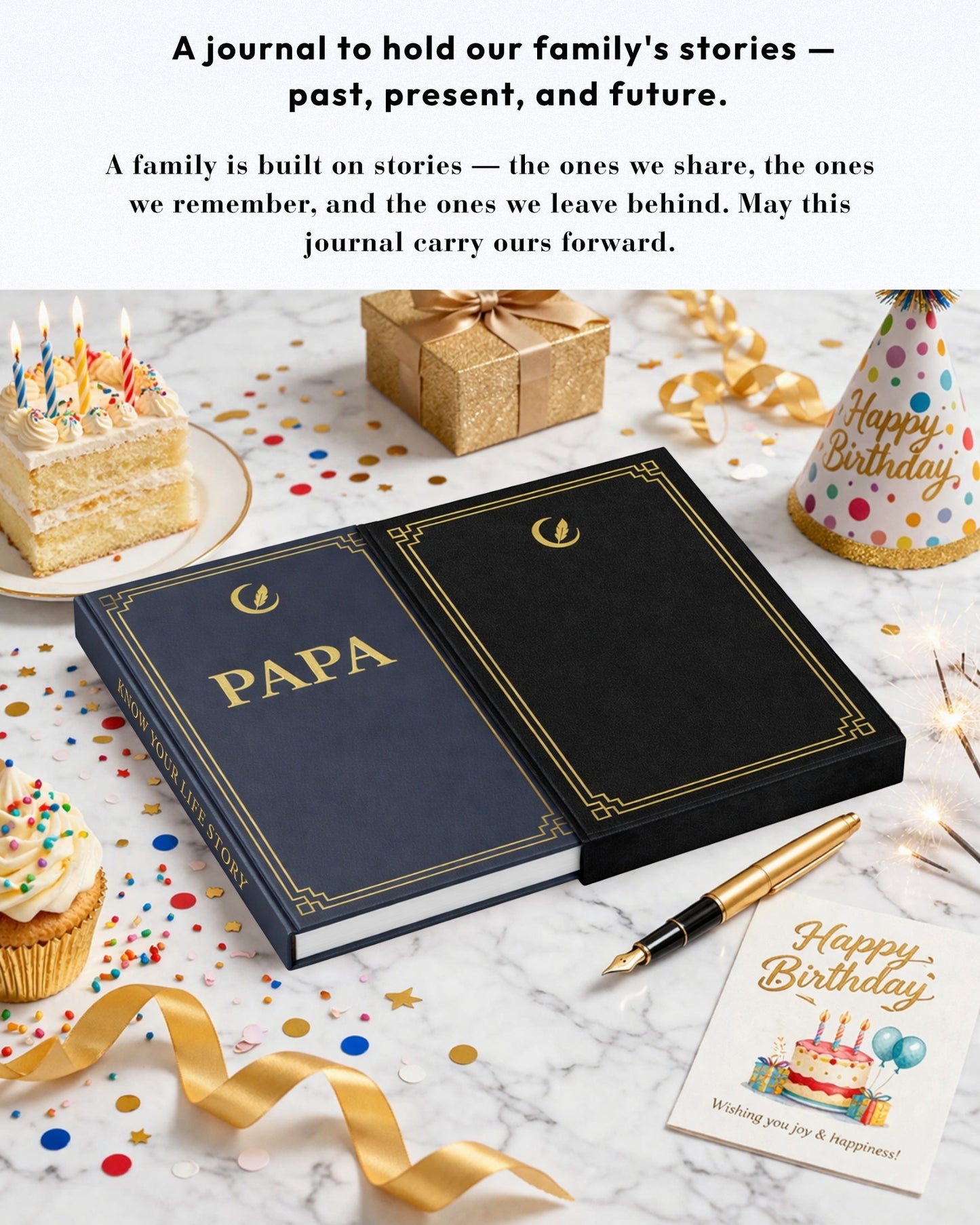 Papa's Life Story Journal (Hardcover), Sentimental Gifts for Father's Day, Birthday & Christmas