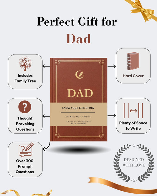 Dad's Life Story Journal (Hardcover), Sentimental Gifts for Father's Day, Birthday & Christmas