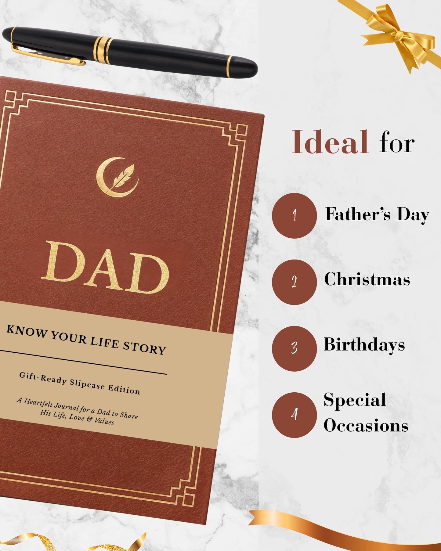 Dad's Life Story Journal (Hardcover), Sentimental Gifts for Father's Day, Birthday & Christmas