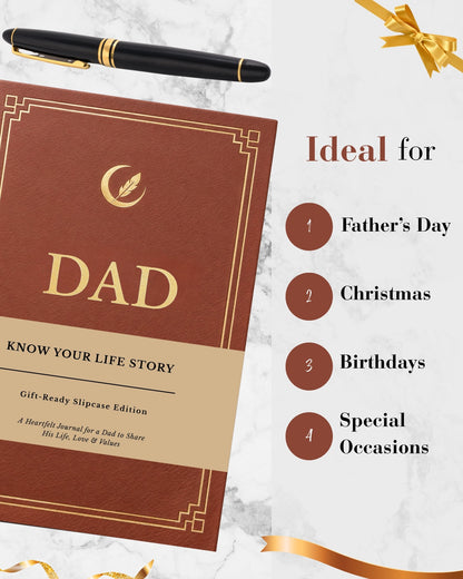 Dad's Life Story Journal (Hardcover), Sentimental Gifts for Father's Day, Birthday & Christmas