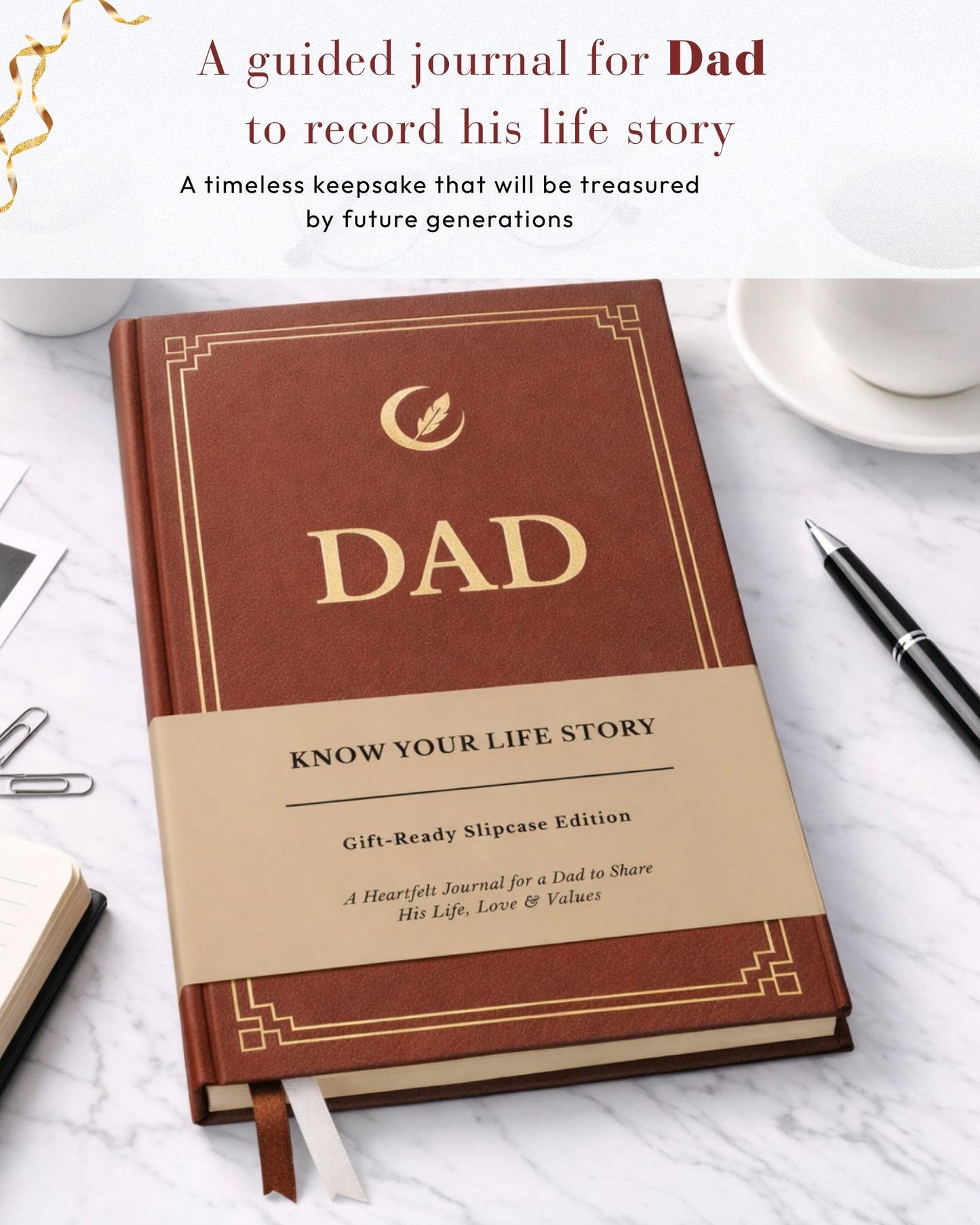 Dad's Life Story Journal (Hardcover), Sentimental Gifts for Father's Day, Birthday & Christmas