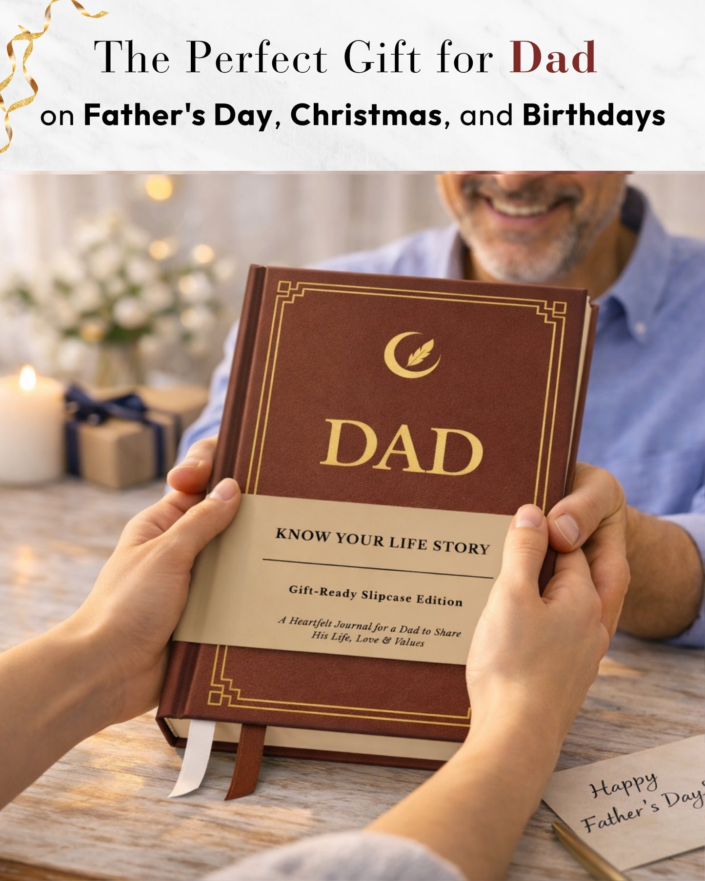 Dad's Life Story Journal (Hardcover), Sentimental Gifts for Father's Day, Birthday & Christmas