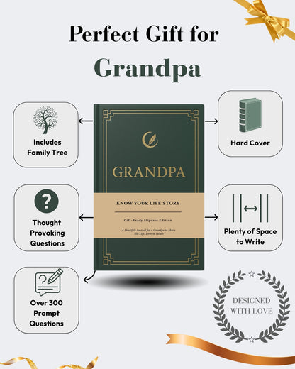 Grandpa's Life Story Journal (Hardcover), Sentimental Gifts for Father's Day, Birthday & Christmas