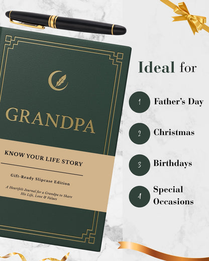 Grandpa's Life Story Journal (Hardcover), Sentimental Gifts for Father's Day, Birthday & Christmas