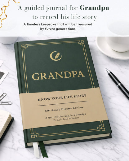 Grandpa's Life Story Journal (Hardcover), Sentimental Gifts for Father's Day, Birthday & Christmas