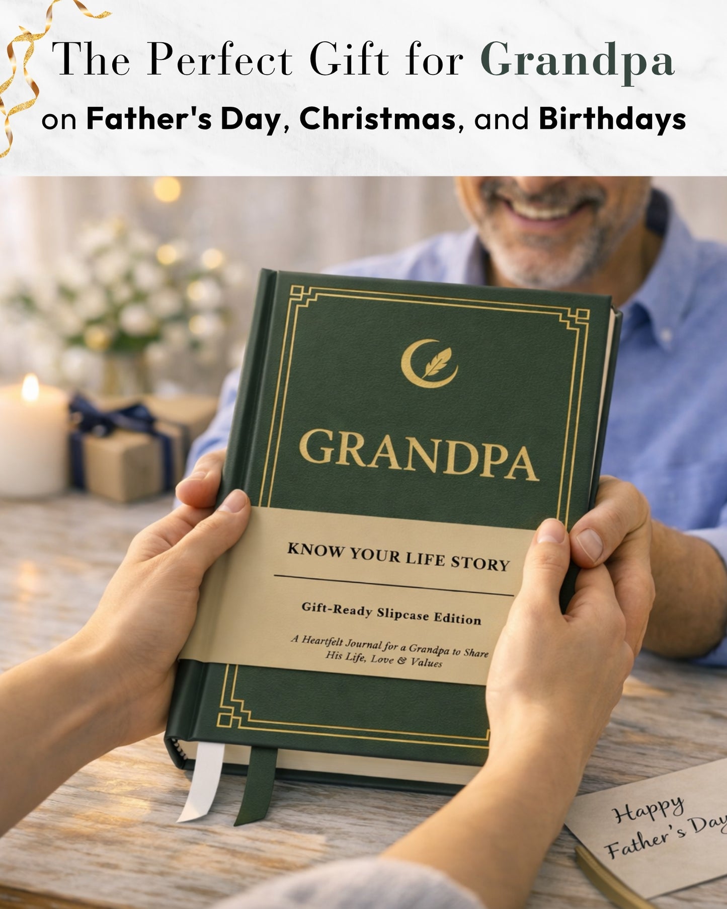 Grandpa's Life Story Journal (Hardcover), Sentimental Gifts for Father's Day, Birthday & Christmas