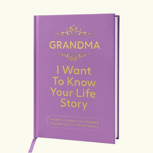 elegant leather grandma¡¯s story journal with foil accents