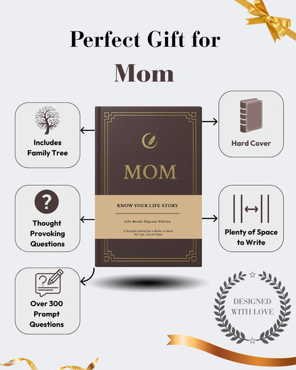 Mom's Life Story Journal (Hardcover): A Meaningful Keepsake for Mom to Share Her Journey and Memories, Book Includes 300+ Prompt Questions, Sentimental Gifts for Mother's Day, Birthday & Christmas