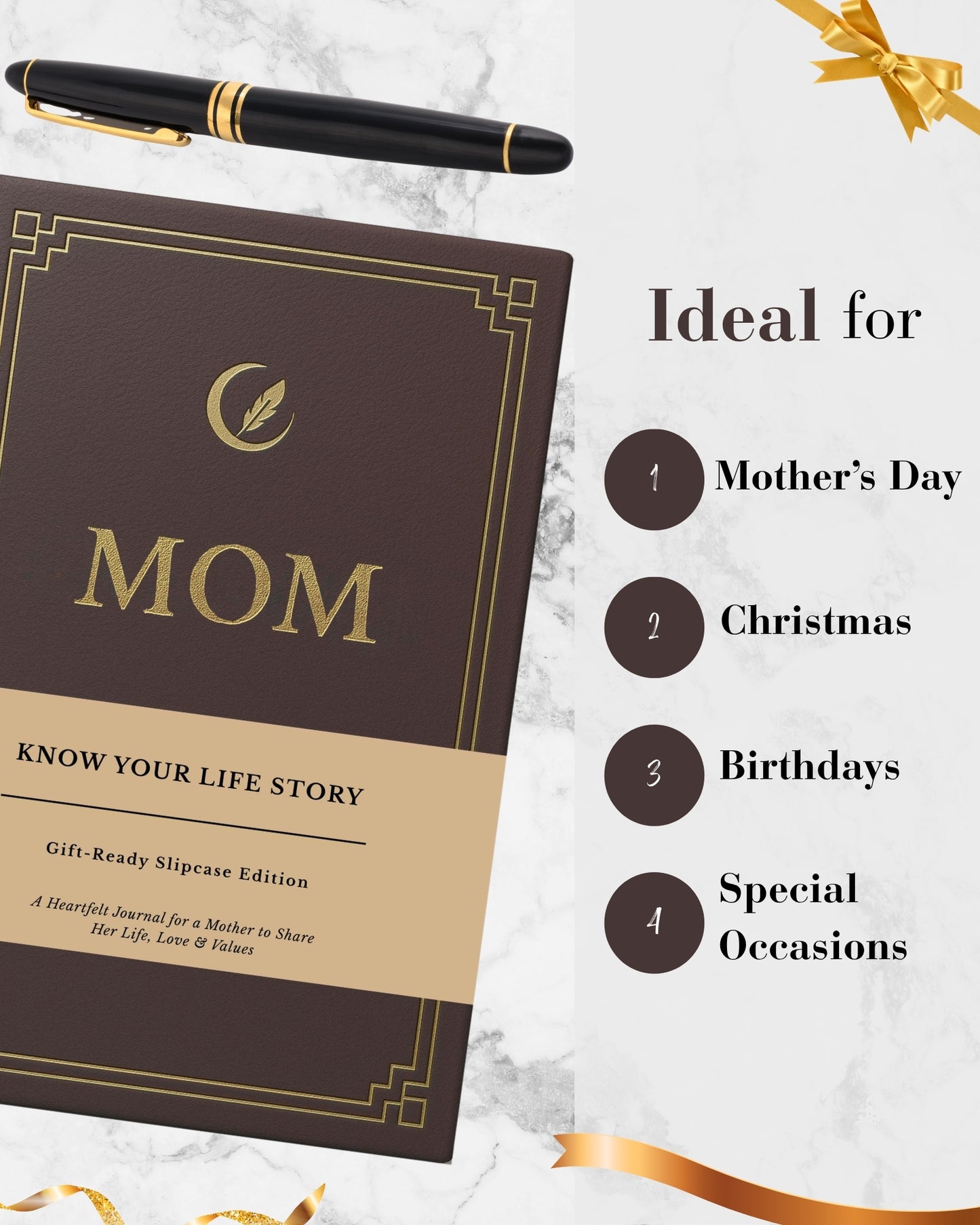 Mom's Life Story Journal (Hardcover): A Meaningful Keepsake for Mom to Share Her Journey and Memories, Book Includes 300+ Prompt Questions, Sentimental Gifts for Mother's Day, Birthday & Christmas
