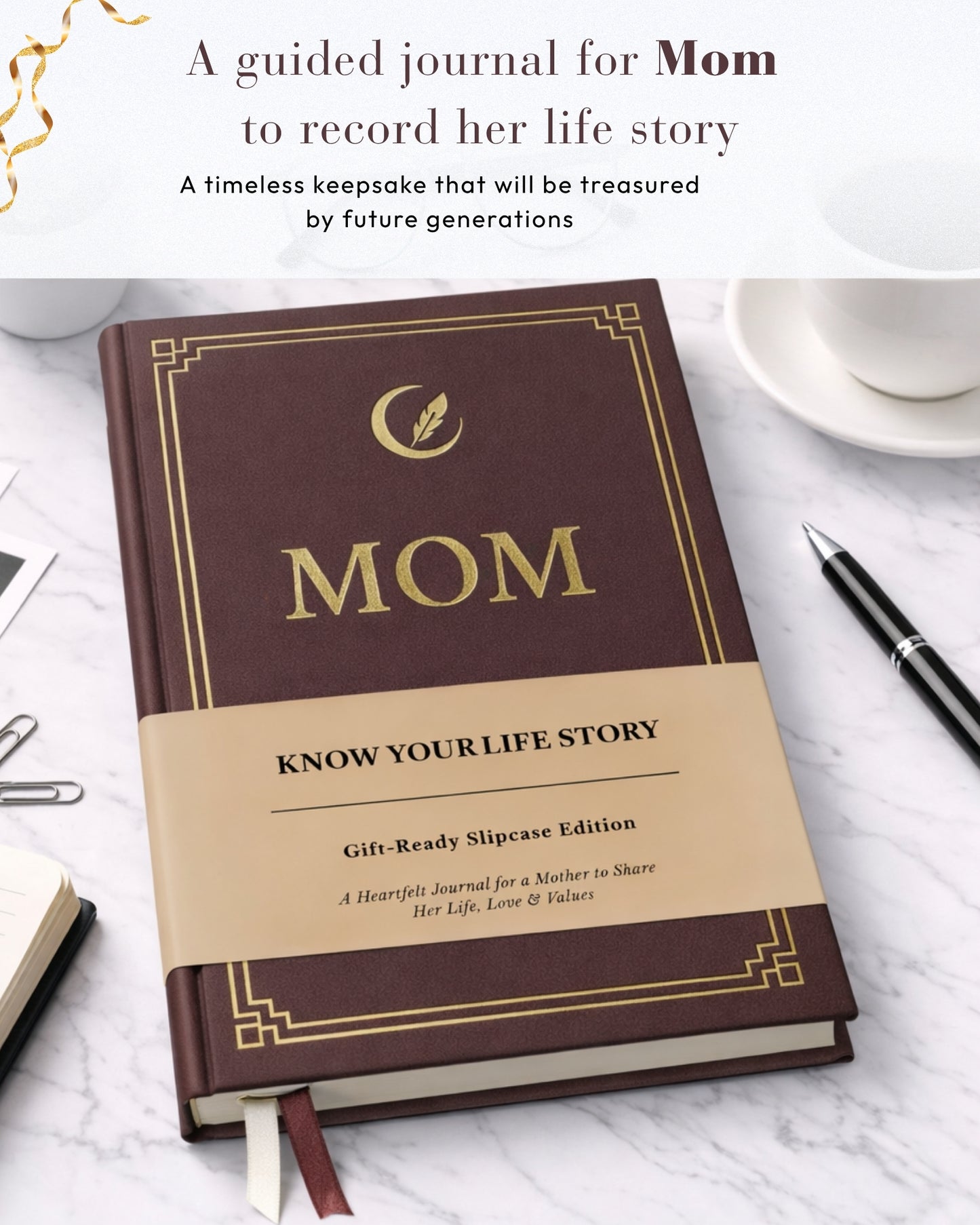Mom's Life Story Journal (Hardcover): A Meaningful Keepsake for Mom to Share Her Journey and Memories, Book Includes 300+ Prompt Questions, Sentimental Gifts for Mother's Day, Birthday & Christmas