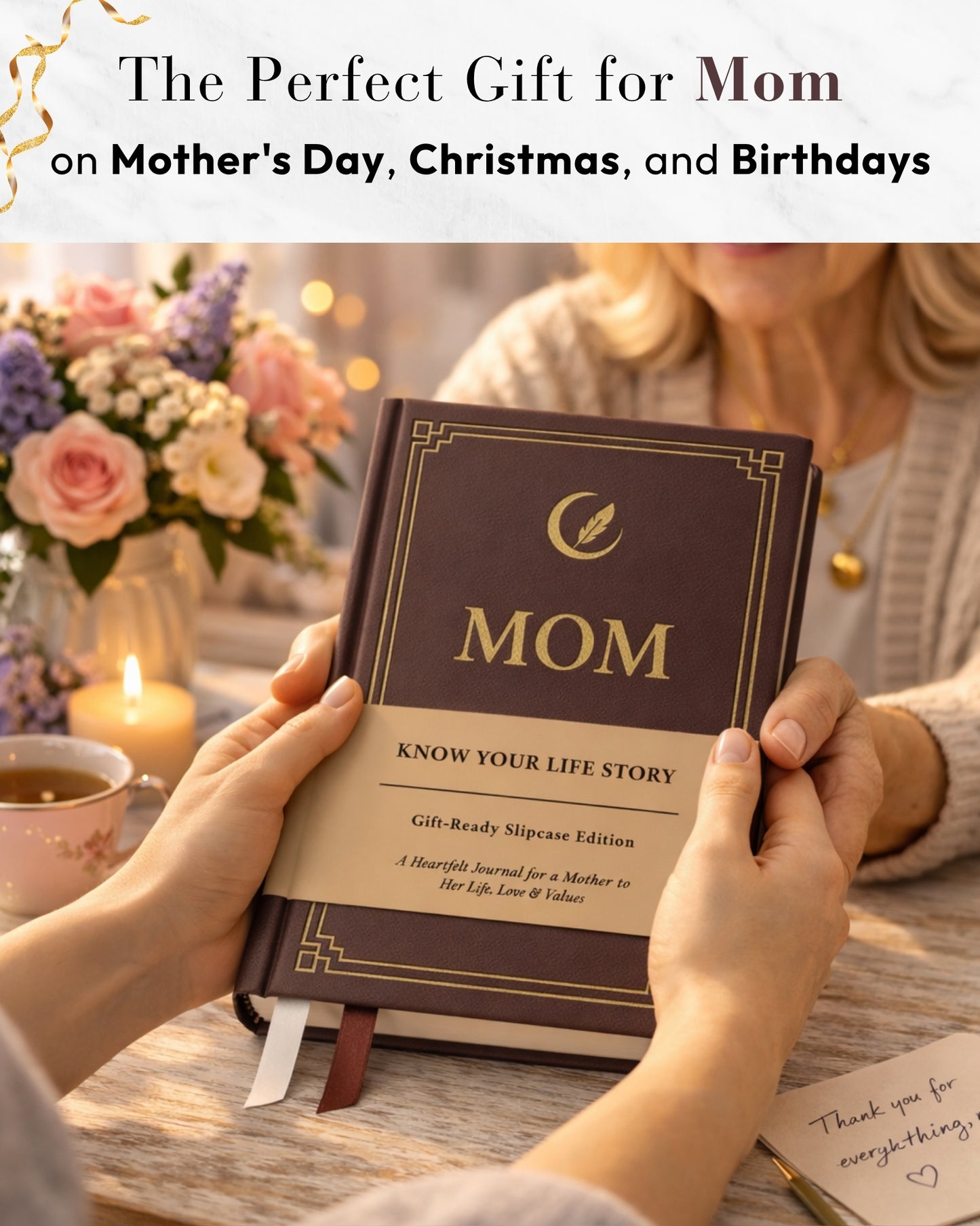 Mom's Life Story Journal (Hardcover): A Meaningful Keepsake for Mom to Share Her Journey and Memories, Book Includes 300+ Prompt Questions, Sentimental Gifts for Mother's Day, Birthday & Christmas