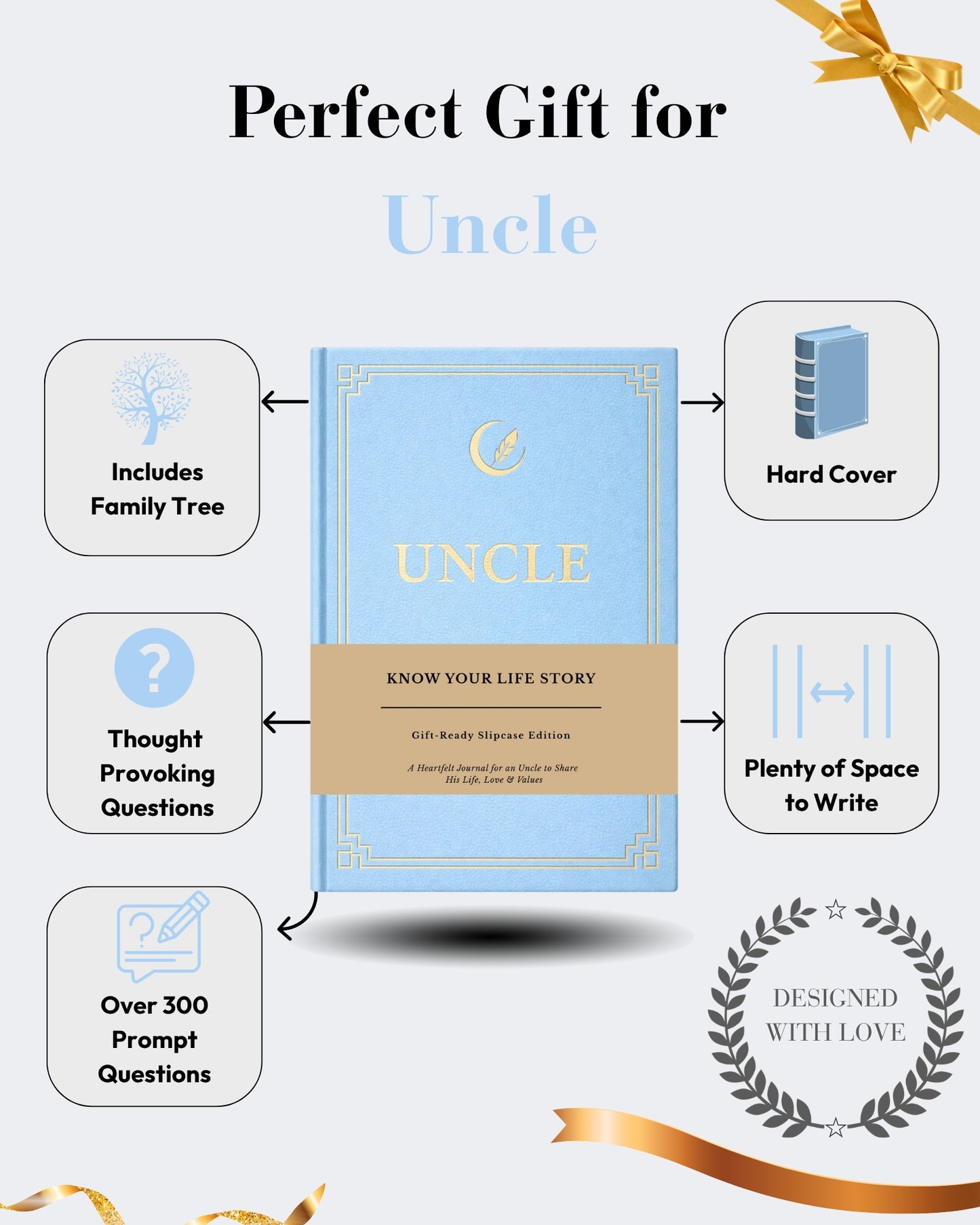 Uncle's Life Story Journal (Hardcover), Sentimental Gifts for Father's Day, Birthday & Christmas